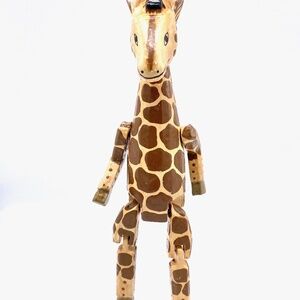 Hand Carved and Hand paintedGiraffe puppet Ornament